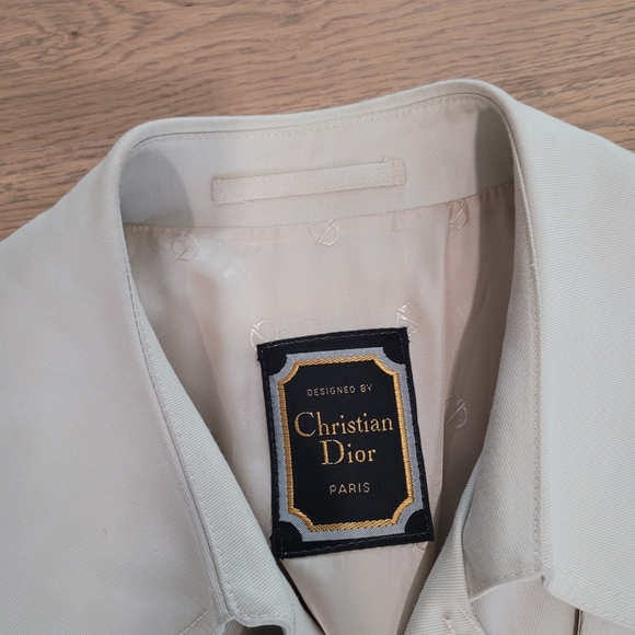 SOLD Christian Dior Vintage Mens Tan Khaki Trench Coat Ankle Length - Picture 6 of 15
